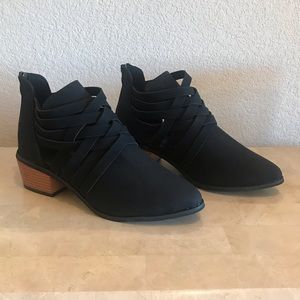 Black strappy booties